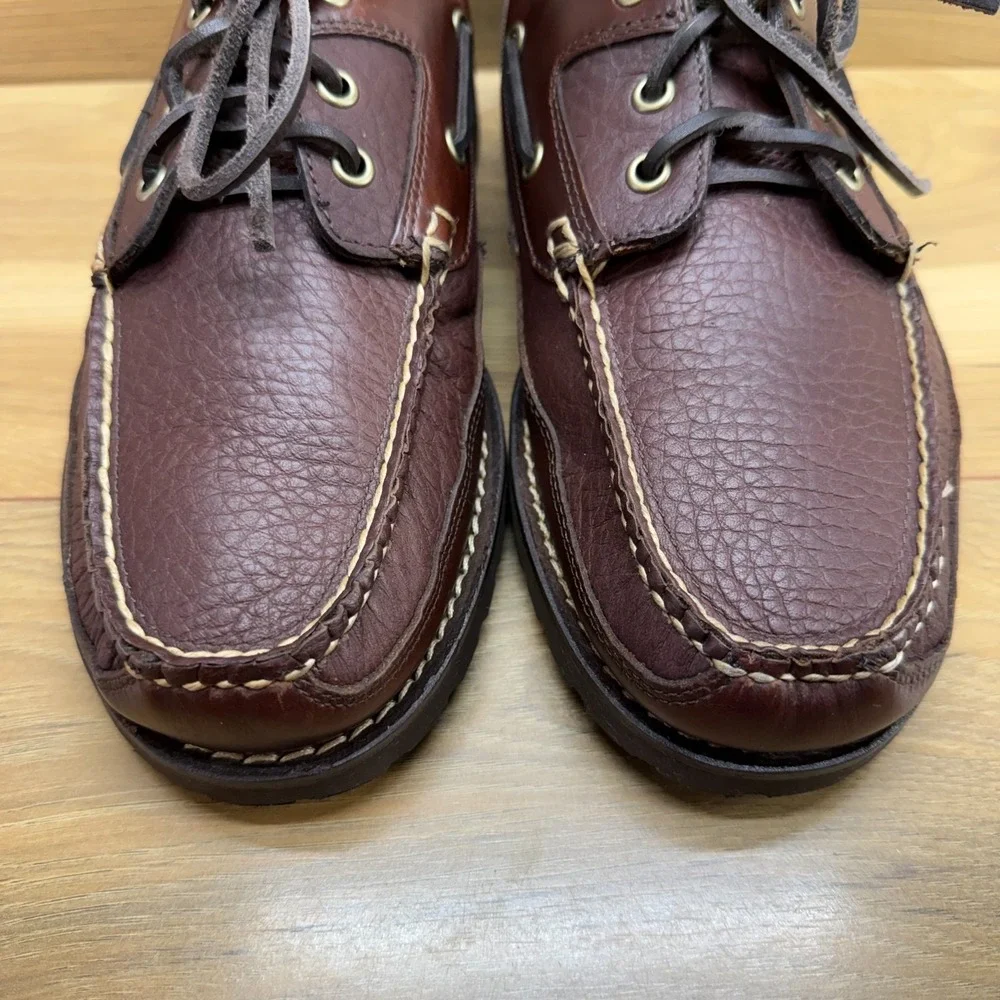 LL BEAN Allagash Moc Toe Loafers Mens 9.5 EE Brown Leather Handsewn Outdoor